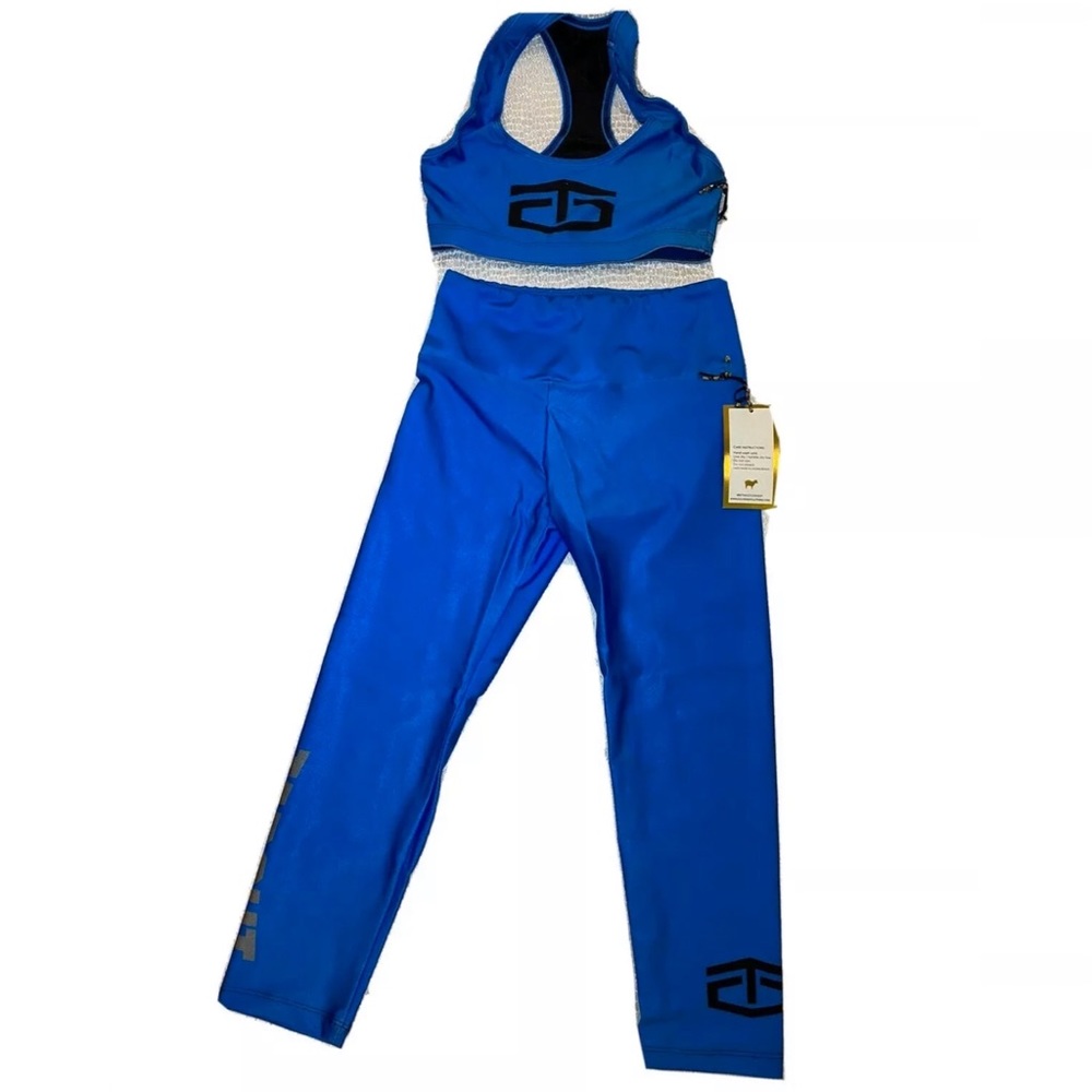 Goldsheep x tapout blue leggings + matching top